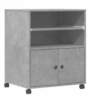 vidaXL Printer Stand with Wheels Concrete Grey 60x48x74 cm