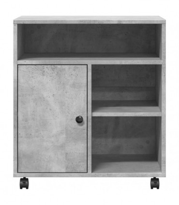 vidaXL Printer Stand with Wheels Concrete Grey 60x50x67 cm