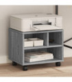 vidaXL Printer Stand with Wheels Grey Sonoma 41x32x34,5 cm