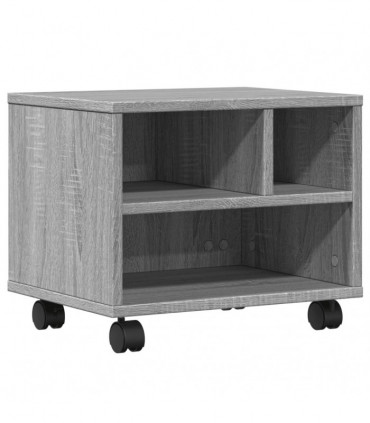 vidaXL Printer Stand with Wheels Grey Sonoma 41x32x34,5 cm