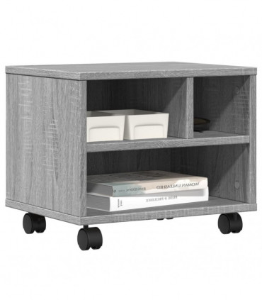 vidaXL Printer Stand with Wheels Grey Sonoma 41x32x34,5 cm