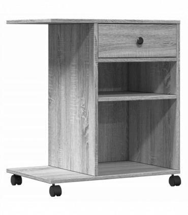 vidaXL Printer Stand with Wheels Grey Sonoma 60x40x68.5 cm