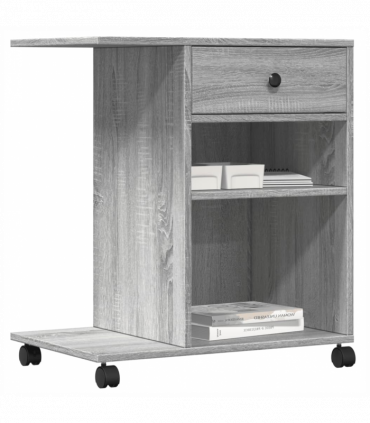 vidaXL Printer Stand with Wheels Grey Sonoma 60x40x68.5 cm