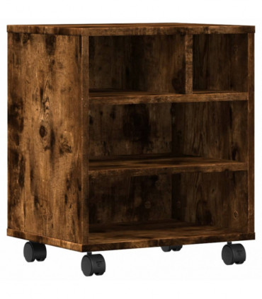 vidaXL Printer Stand with Wheels Smoked Oak 41x32x48 cm