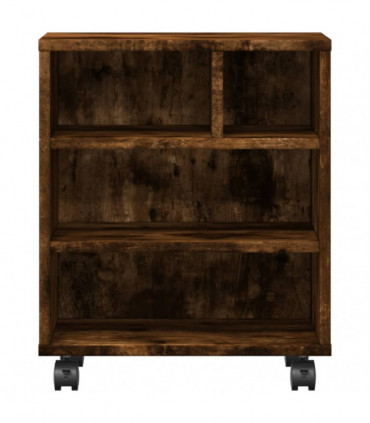 vidaXL Printer Stand with Wheels Smoked Oak 41x32x48 cm