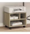 vidaXL Printer Stand with Wheels Sonoma Oak 41x32x34,5 cm