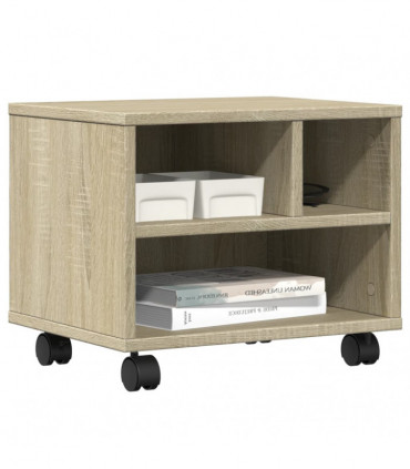 vidaXL Printer Stand with Wheels Sonoma Oak 41x32x34,5 cm