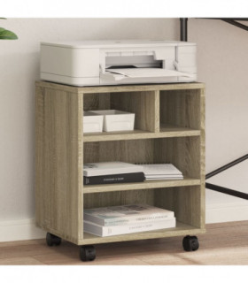 vidaXL Printer Stand with Wheels Sonoma Oak 41x32x48 cm