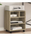 vidaXL Printer Stand with Wheels Sonoma Oak 41x32x48 cm