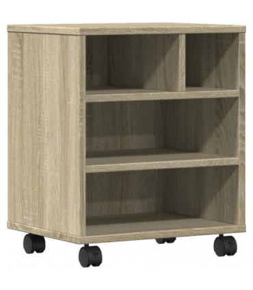 vidaXL Printer Stand with Wheels Sonoma Oak 41x32x48 cm