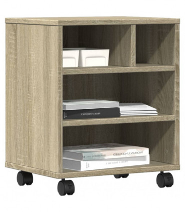 vidaXL Printer Stand with Wheels Sonoma Oak 41x32x48 cm