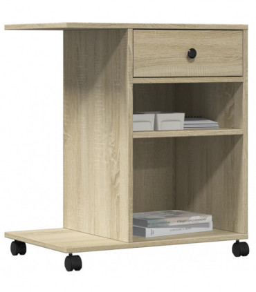 vidaXL Printer Stand with Wheels Sonoma Oak 60x40x68.5 cm