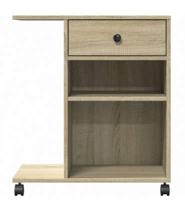 vidaXL Printer Stand with Wheels Sonoma Oak 60x40x68.5 cm