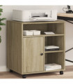 vidaXL Printer Stand with Wheels Sonoma Oak 60x50x67 cm