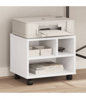 vidaXL Printer Stand with Wheels White 41x32x34,5 cm
