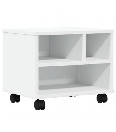 vidaXL Printer Stand with Wheels White 41x32x34,5 cm