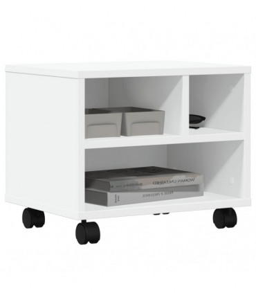 vidaXL Printer Stand with Wheels White 41x32x34,5 cm