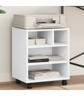 vidaXL Printer Stand with Wheels White 41x32x48 cm