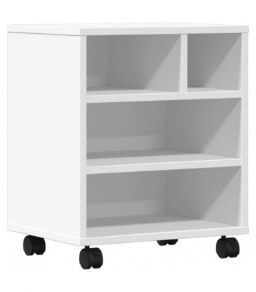 vidaXL Printer Stand with Wheels White 41x32x48 cm