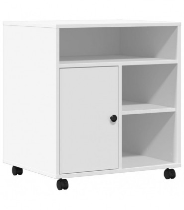 vidaXL Printer Stand with Wheels White 60x50x67 cm