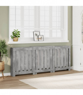 vidaXL Radiator Cover Concrete Grey 205x21.5x83.5 cm Engineered Wood
