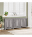 vidaXL Radiator Cover Grey Sonoma 205x21.5x83.5 cm Engineered Wood