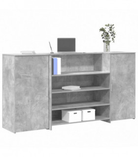 vidaXL Reception Desk Concrete Grey 200x50x103.5 cm Engineered Wood