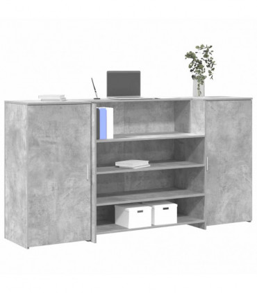 vidaXL Reception Desk Concrete Grey 200x50x103.5 cm Engineered Wood