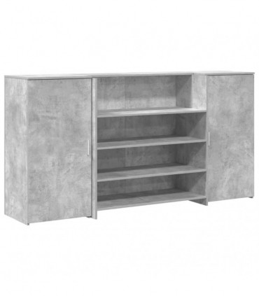 vidaXL Reception Desk Concrete Grey 200x50x103.5 cm Engineered Wood