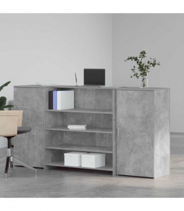 vidaXL Reception Desk Concrete Grey 200x50x103.5 cm Engineered Wood