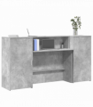 vidaXL Reception Desk Concrete Grey 200x50x103.5 cm Engineered Wood