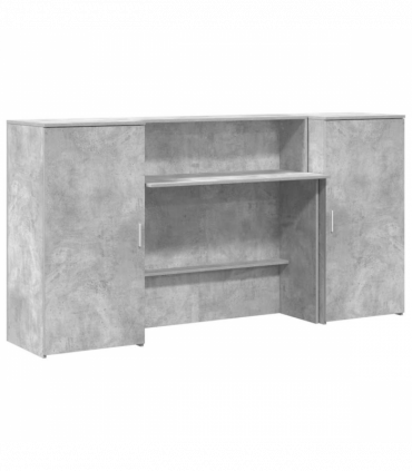 vidaXL Reception Desk Concrete Grey 200x50x103.5 cm Engineered Wood