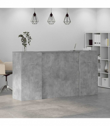 vidaXL Reception Desk Concrete Grey 200x50x103.5 cm Engineered Wood