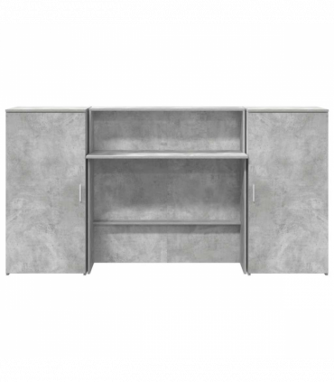 vidaXL Reception Desk Concrete Grey 200x50x103.5 cm Engineered Wood