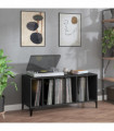 vidaXL Record Cabinet Black 100x38x48 cm Engineered Wood