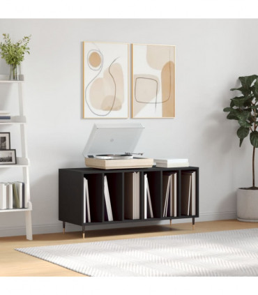 vidaXL Record Cabinet Black 100x38x48 cm Engineered Wood