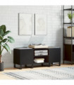 vidaXL Record Cabinet Black 121x38x48 cm Engineered Wood
