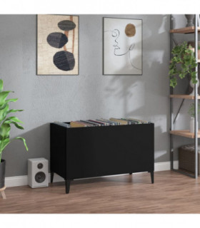 vidaXL Record Cabinet Black 74.5x38x48 cm Engineered Wood