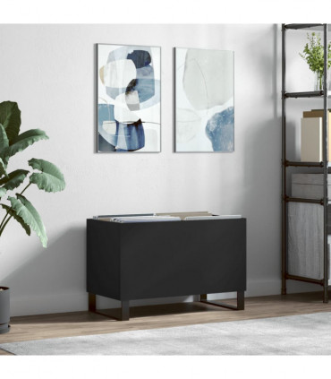 vidaXL Record Cabinet Black 74.5x38x48 cm Engineered Wood