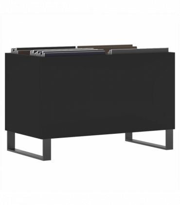 vidaXL Record Cabinet Black 74.5x38x48 cm Engineered Wood