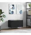 vidaXL Record Cabinet Black 74.5x38x48 cm Engineered Wood