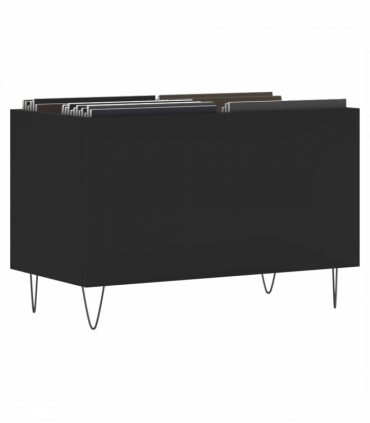 vidaXL Record Cabinet Black 74.5x38x48 cm Engineered Wood