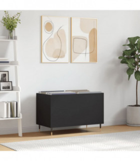 vidaXL Record Cabinet Black 74.5x38x48 cm Engineered Wood