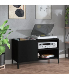 vidaXL Record Cabinet Black 84.5x38x48 cm Engineered Wood