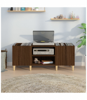 vidaXL Record Cabinet Brown Oak 121x38x48 cm Engineered Wood