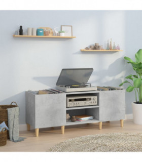 vidaXL Record Cabinet Concrete Grey 121x38x48 cm Engineered Wood