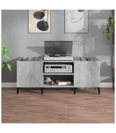 vidaXL Record Cabinet Concrete Grey 121x38x48 cm Engineered Wood