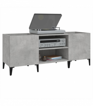 vidaXL Record Cabinet Concrete Grey 121x38x48 cm Engineered Wood
