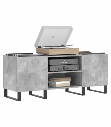 vidaXL Record Cabinet Concrete Grey 121x38x48 cm Engineered Wood