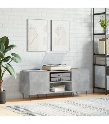 vidaXL Record Cabinet Concrete Grey 121x38x48 cm Engineered Wood